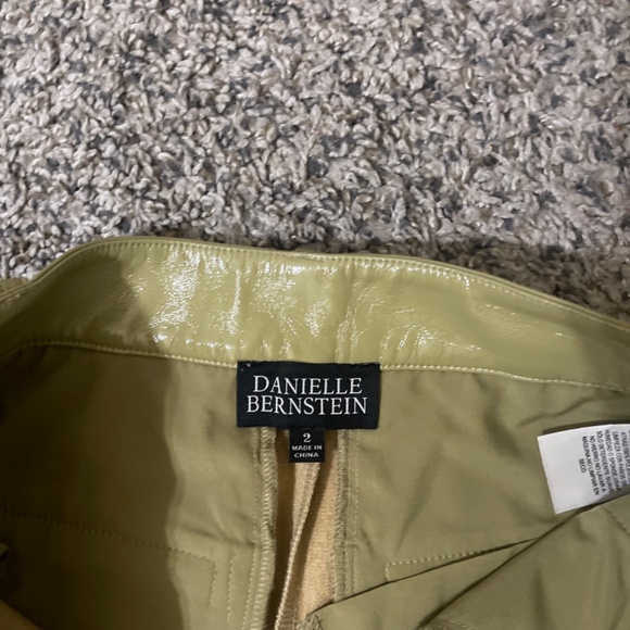 Danielle Bernstein Womens Evening Faux Patent Leather Wide Leg Pants - Picture 4 of 4